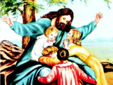 Lara Jesus entre as Crianças
